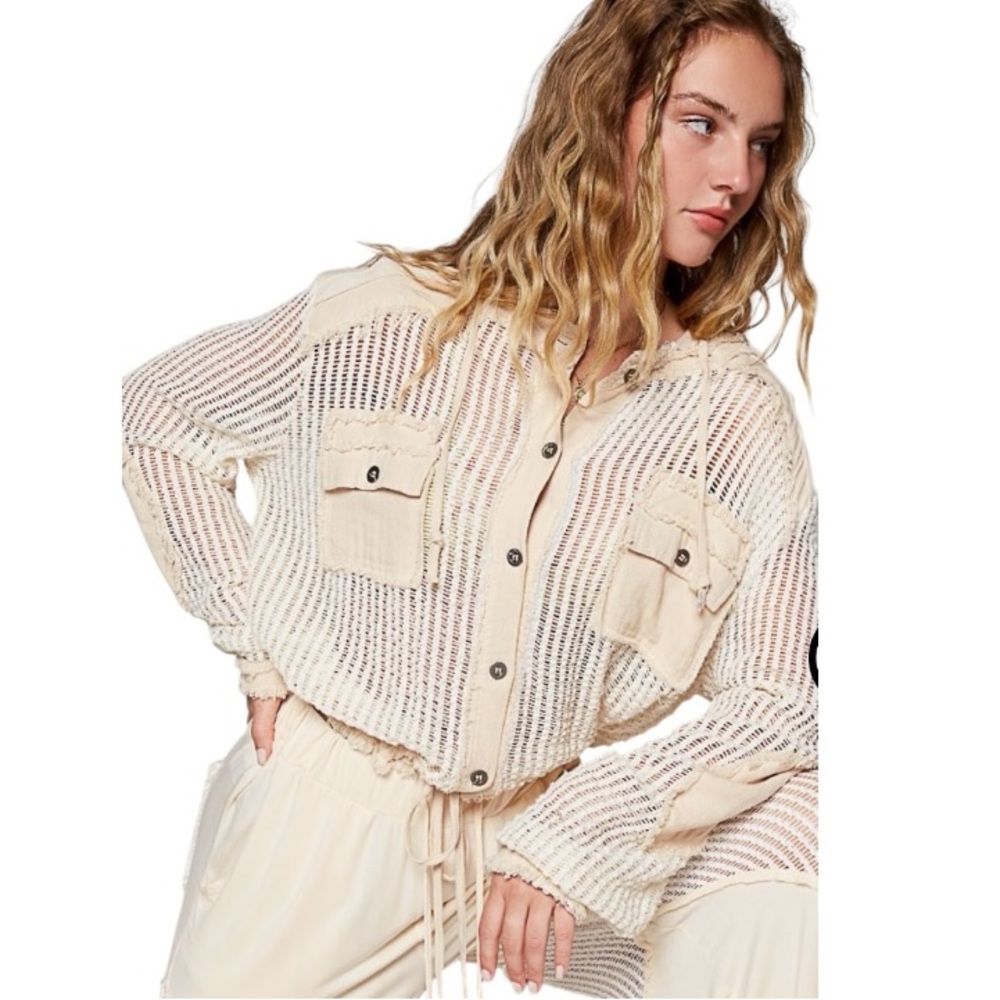 POL Cream Mesh Jacket